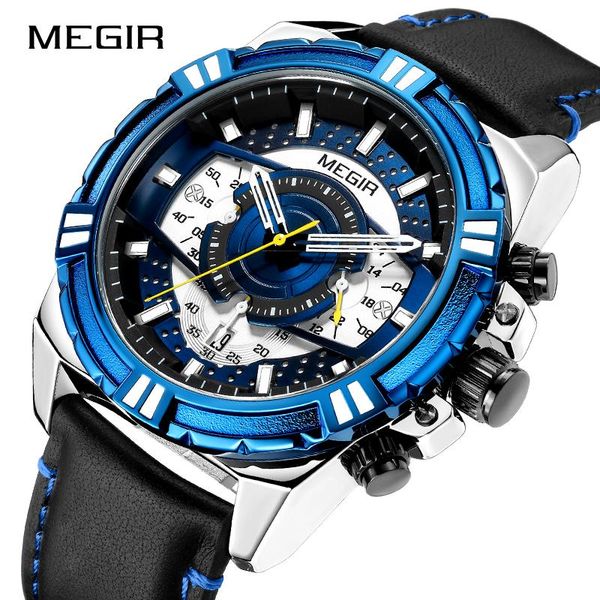 wristwatches megir men's genuine leather strap sports watches waterproof luminous casual male relogios masculino fashion clock, Slivery;brown
wristwatches megir men's genuine leather strap sports watches waterproof luminous casual male relogios masculino fashion clock, Slivery;brown