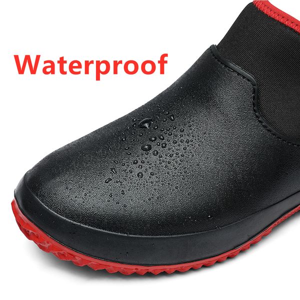 men shoes kitchen working shoes add cotton non-slip waterproof chef shoes casual work water rain cotton boots, Black
men shoes kitchen working shoes add cotton non-slip waterproof chef shoes casual work water rain cotton boots, Black