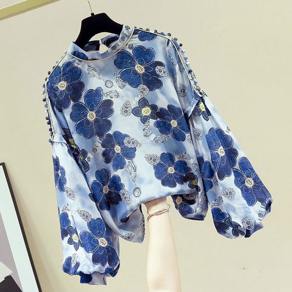 2021 autumn new high-end floral fashion female shirt impression long sleeve chiffon blouse plus size femme blouses ifi4, Black
2021 autumn new high-end floral fashion female shirt impression long sleeve chiffon blouse plus size femme blouses ifi4, Black