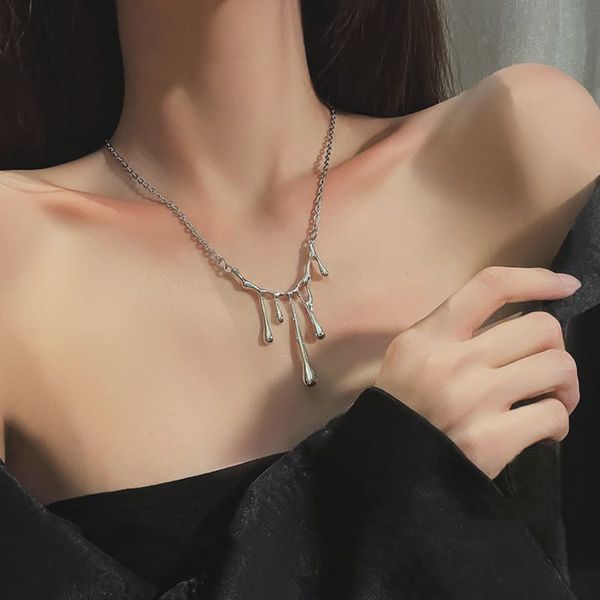 hip-hop style ins niche design trendy droplets lava titanium steel stainless jewelry woman y2k accessories, Silver
hip-hop style ins niche design trendy droplets lava titanium steel stainless jewelry woman y2k accessories, Silver