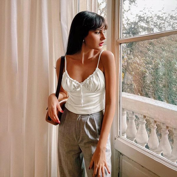 white crop sleeveless women camis lace up tees elastic shirt club solid fashion party holiday beach
white crop sleeveless women camis lace up tees elastic shirt club solid fashion party holiday beach