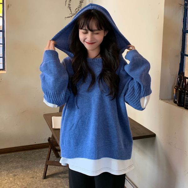 control the trend of korean ins dign hollow feeling fist hoodie knitted loose women's wear in autumn, White;black
control the trend of korean ins dign hollow feeling fist hoodie knitted loose women's wear in autumn, White;black
