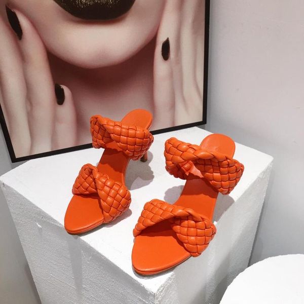 2021 summer catwalk new high-heeled leather woven sandals foreign trade plus size fashion personality colorful women's slippers, Black
2021 summer catwalk new high-heeled leather woven sandals foreign trade plus size fashion personality colorful women's slippers, Black