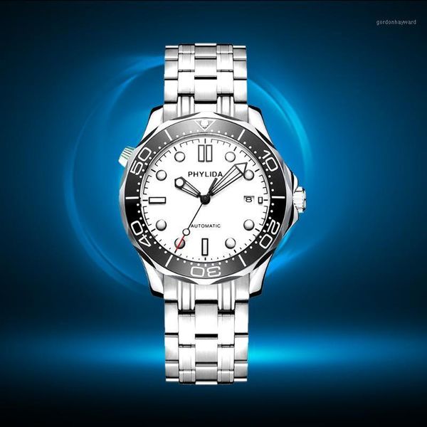 wristwatches phylida mens watch20bar 200m waterproof white sterile dial japan miyota automatic watch style sapphire crystal lume bezel so, Slivery;brown
wristwatches phylida mens watch20bar 200m waterproof white sterile dial japan miyota automatic watch style sapphire crystal lume bezel so, Slivery;brown