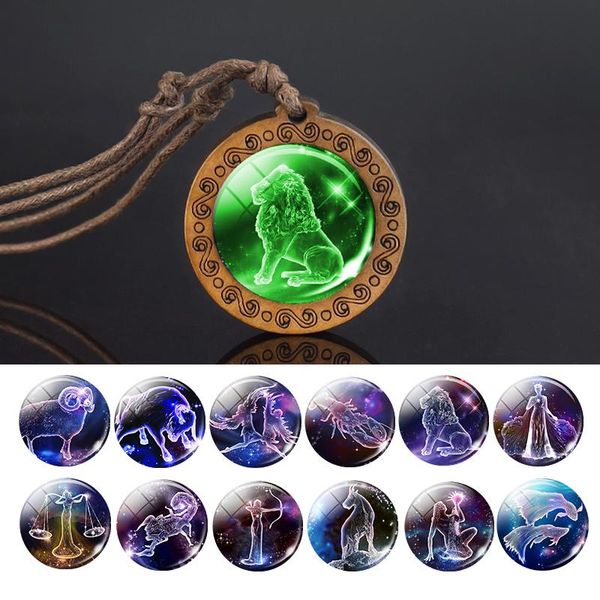 pendant necklaces 12 constellation necklace glowing in the dark zodiac signs glass rope chain wooden luminous jewelry, Silver
pendant necklaces 12 constellation necklace glowing in the dark zodiac signs glass rope chain wooden luminous jewelry, Silver