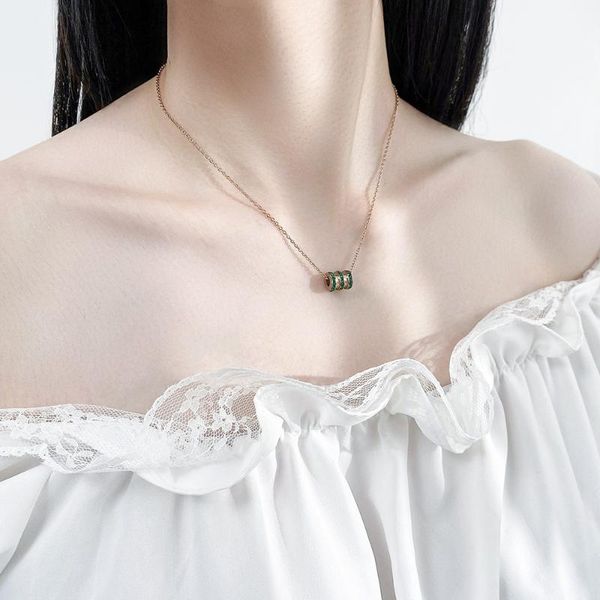 pendant necklaces joker set auger waist titanium steel temperament three green diamond clavicle necklace accessories female, Silver
pendant necklaces joker set auger waist titanium steel temperament three green diamond clavicle necklace accessories female, Silver