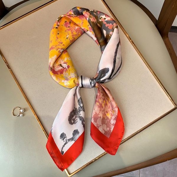 scarves 2021 spring square scarf silk women neck hairband fashion floral oil patting foulard female neckerchief bandana, Blue;gray
scarves 2021 spring square scarf silk women neck hairband fashion floral oil patting foulard female neckerchief bandana, Blue;gray