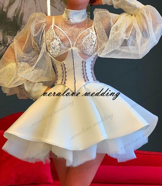 white dubai arabic short prom dress long sleeves high neck lace cocktail party gowns mini night wear robe de soirée de mariage, Black
white dubai arabic short prom dress long sleeves high neck lace cocktail party gowns mini night wear robe de soirée de mariage, Black