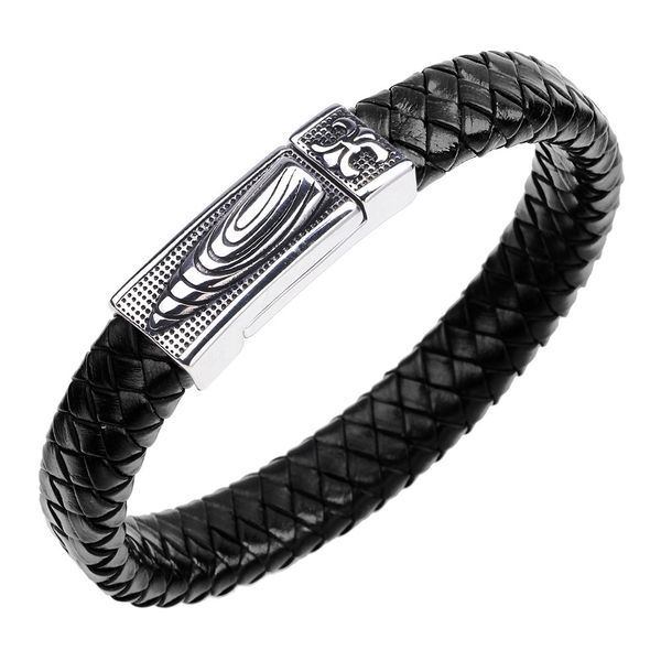 stainless steel bracelet cow leather bullet head magnetic clasp personalized men's bracelet, Golden;silver
stainless steel bracelet cow leather bullet head magnetic clasp personalized men's bracelet, Golden;silver