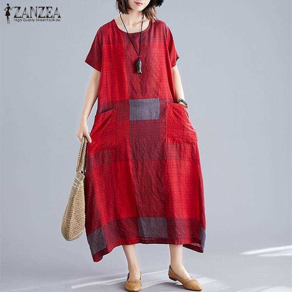 2021zanzea fashion womens check sundress summer short sleeve maxi vestidos female casual dress plus size o neck plaid robe, Black;gray
2021zanzea fashion womens check sundress summer short sleeve maxi vestidos female casual dress plus size o neck plaid robe, Black;gray