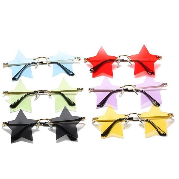 sunglasses fashion rimless women 2021 spring summer trendy five star sun glasses men pentagram clear lens eyewears, White;black
sunglasses fashion rimless women 2021 spring summer trendy five star sun glasses men pentagram clear lens eyewears, White;black
