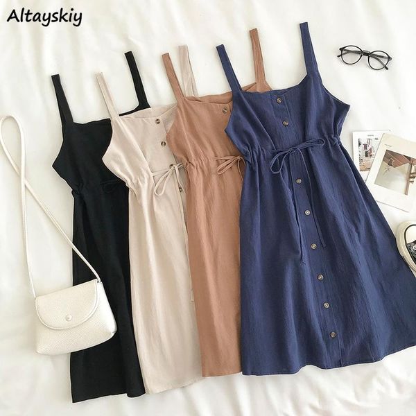 casual dresses sleeveless dress women single breasted lace-up v-neck spaghetti strap retro abdomen slim preppy style girls summer trend, Black;gray
casual dresses sleeveless dress women single breasted lace-up v-neck spaghetti strap retro abdomen slim preppy style girls summer trend, Black;gray