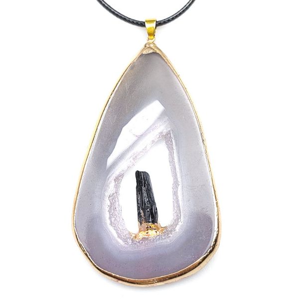 10 pcs gold plated irregular shape agate geode hollow pendant rope chain necklace black tourmaline stone jewelry, Silver
10 pcs gold plated irregular shape agate geode hollow pendant rope chain necklace black tourmaline stone jewelry, Silver
