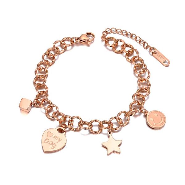 charm bracelets fashion stainless steel heart star face square for women girls rose gold bohemia party jewelry b20217, Golden;silver
charm bracelets fashion stainless steel heart star face square for women girls rose gold bohemia party jewelry b20217, Golden;silver