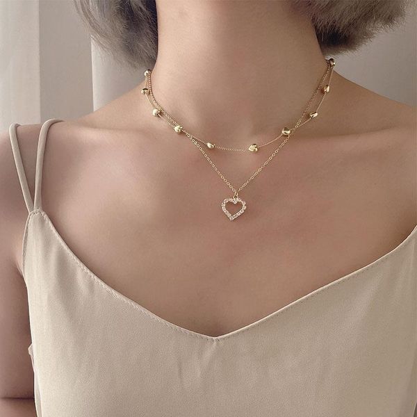 pendant necklaces fashion layered crystal heart necklace for women vintage hollow chain clavicle bohemian jewelry xmas gift, Silver
pendant necklaces fashion layered crystal heart necklace for women vintage hollow chain clavicle bohemian jewelry xmas gift, Silver