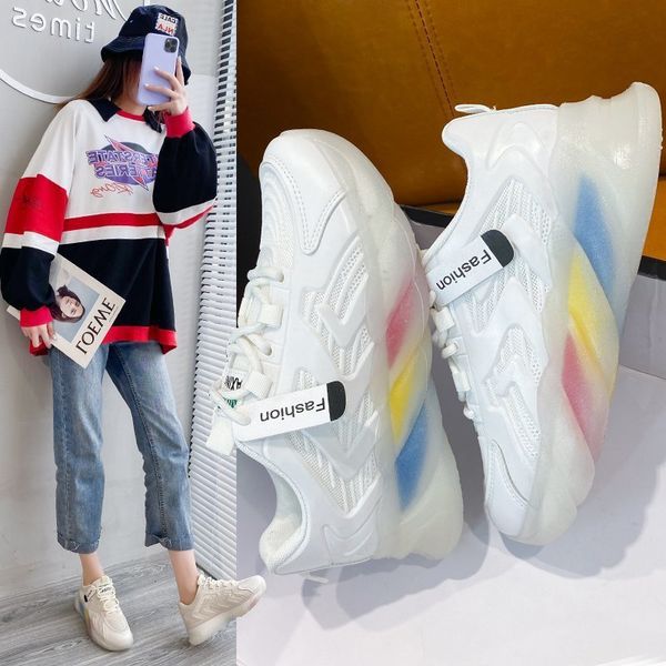colorful daddy women's fashion 2021 new spring net red versatile super fire jelly rainbow bottom sports shoes, Black
colorful daddy women's fashion 2021 new spring net red versatile super fire jelly rainbow bottom sports shoes, Black