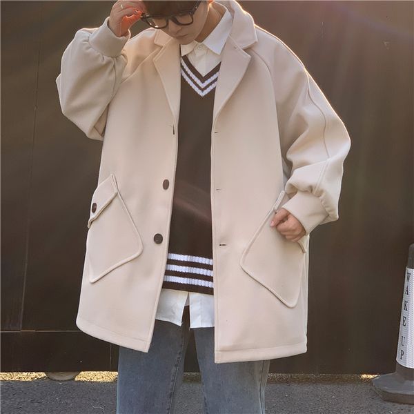 men's jackets autumn winter mid-length woolen male korean couple solid color lapel warm windbreaker loose casual men clothes o, Black;brown
men's jackets autumn winter mid-length woolen male korean couple solid color lapel warm windbreaker loose casual men clothes o, Black;brown