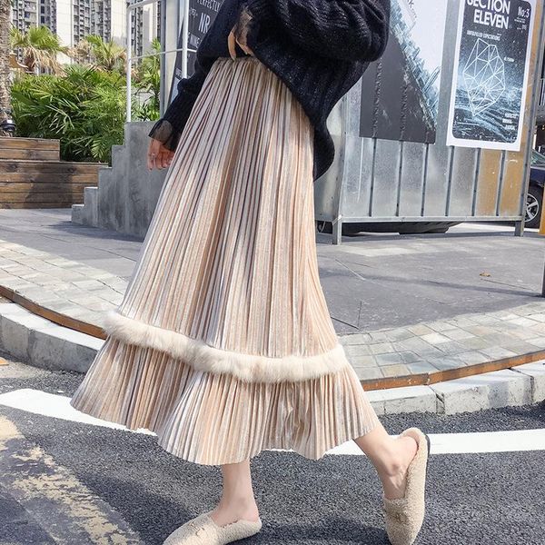 skirts autumn& winter arrival elastic high waist was thin simple gold velvet thick wild women pleated long skirt tide, Black
skirts autumn& winter arrival elastic high waist was thin simple gold velvet thick wild women pleated long skirt tide, Black