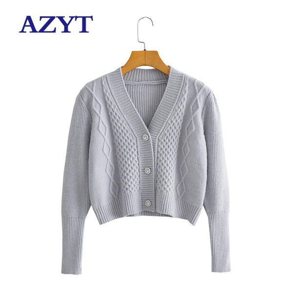 women's knits & tees azyt autumn v neck short sweater female cardigan simple solid knit women chic buttons long sleeve pull femme 2021, White
women's knits & tees azyt autumn v neck short sweater female cardigan simple solid knit women chic buttons long sleeve pull femme 2021, White