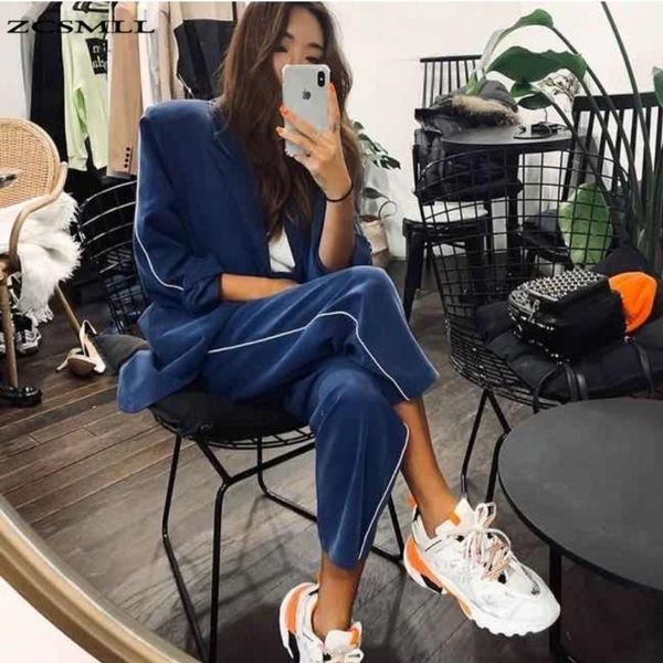 women's two piece pants zcsmll blue women casual sets turn-down collar long sleeve loose big size 2021 korean fashion autumn winter fem, White
women's two piece pants zcsmll blue women casual sets turn-down collar long sleeve loose big size 2021 korean fashion autumn winter fem, White