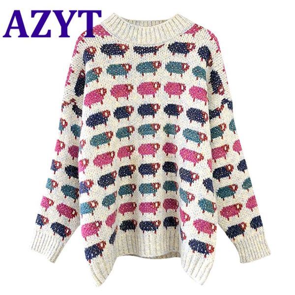 women's sweaters azyt autumn winter pullovers women sweater japanese cute print knitted jumpers female loose o neck knitwear 2021, White;black
women's sweaters azyt autumn winter pullovers women sweater japanese cute print knitted jumpers female loose o neck knitwear 2021, White;black