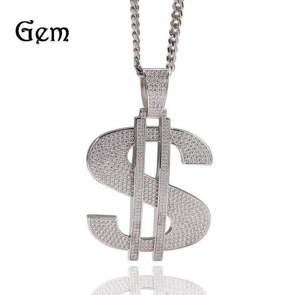 hip hop domineering us dollar pendant necklace with zircon inlaid copper personality rap street fashion brand jewelry man, Silver
hip hop domineering us dollar pendant necklace with zircon inlaid copper personality rap street fashion brand jewelry man, Silver