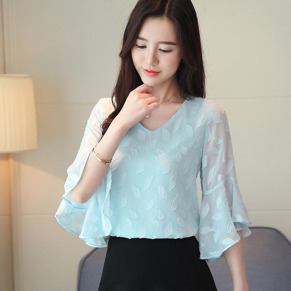 women's blouses & shirts fashion solid color casual ladies shirt women flared sleeves korean style blouse 2021 woman, White
women's blouses & shirts fashion solid color casual ladies shirt women flared sleeves korean style blouse 2021 woman, White