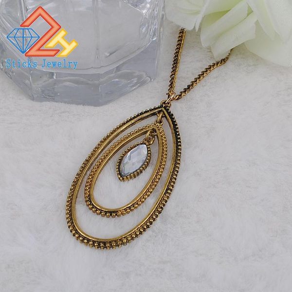 pendant necklaces water drop crystal street fashion long necklace, Silver
pendant necklaces water drop crystal street fashion long necklace, Silver