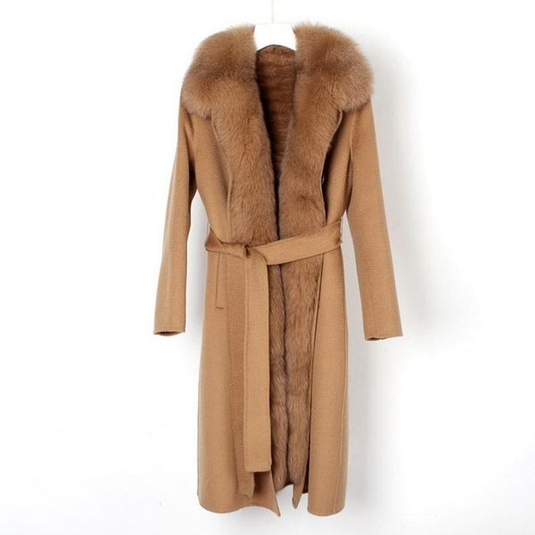 women's fur & faux 2021 women winter jacket one coat wool double-sided woolen liner x-long warm real, Black
women's fur & faux 2021 women winter jacket one coat wool double-sided woolen liner x-long warm real, Black
