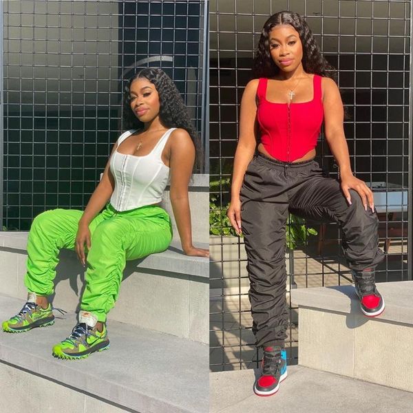 women's leggings ruched joggers women solid casual sweatpants female stacked summer trousers, Black
women's leggings ruched joggers women solid casual sweatpants female stacked summer trousers, Black