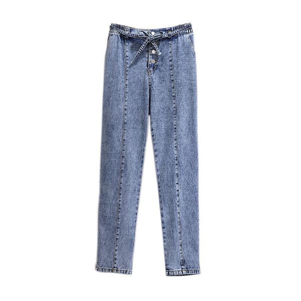 women's jeans mferlier stylish denim bow lace up women elastic waist buttons slim solid oversized 6xl 7xl 8xl ladies harem pants, Blue
women's jeans mferlier stylish denim bow lace up women elastic waist buttons slim solid oversized 6xl 7xl 8xl ladies harem pants, Blue