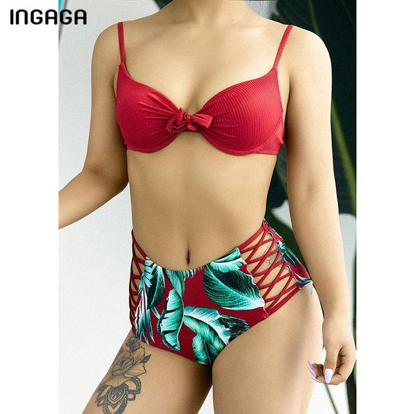 women's swimwear ingaga high waisted bikini set push up swimsuits lace-up women knotted bathing suit 2021 black brazilian bikinis, White;black
women's swimwear ingaga high waisted bikini set push up swimsuits lace-up women knotted bathing suit 2021 black brazilian bikinis, White;black