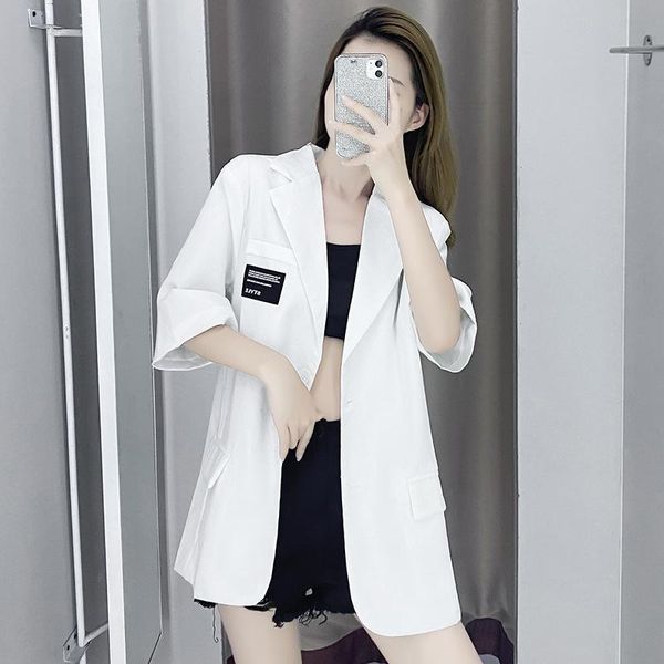 women's suits & blazers net red chic white label small suit coat thin summer 2021 korean loose casual top, White;black
women's suits & blazers net red chic white label small suit coat thin summer 2021 korean loose casual top, White;black