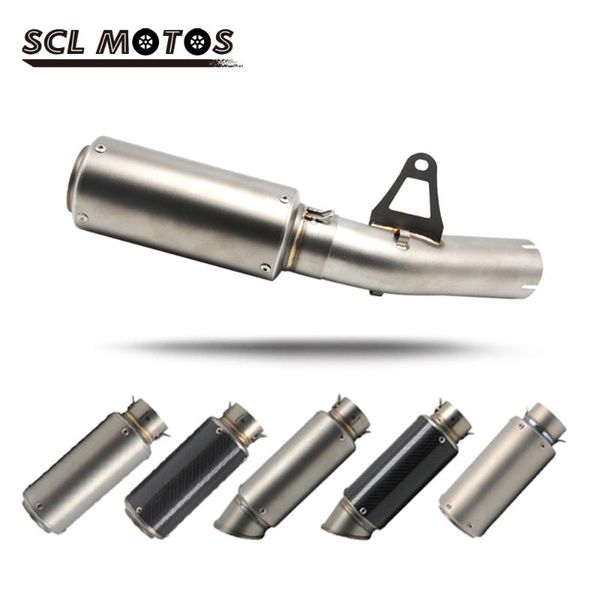 motorcycle exhaust system scl motos universal 60mm stainless steel pipe muffler middle moto escape for s1000rr 2010-2014
motorcycle exhaust system scl motos universal 60mm stainless steel pipe muffler middle moto escape for s1000rr 2010-2014