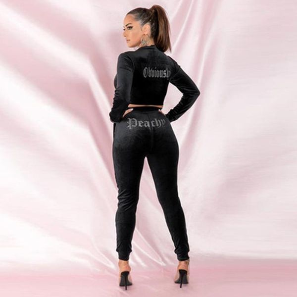 women's two piece pants zipper crop jacket black tracksuit set joggers loose sweatpants jogging suits velvet juicy 2 women, White
women's two piece pants zipper crop jacket black tracksuit set joggers loose sweatpants jogging suits velvet juicy 2 women, White