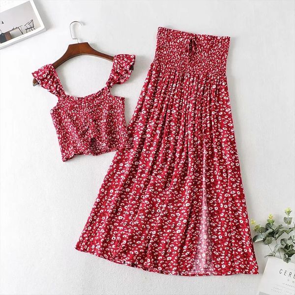 summer sets boho flower womens dresses sleeveless crop high waist pleated long maix matching skirts clothing for, White
summer sets boho flower womens dresses sleeveless crop high waist pleated long maix matching skirts clothing for, White