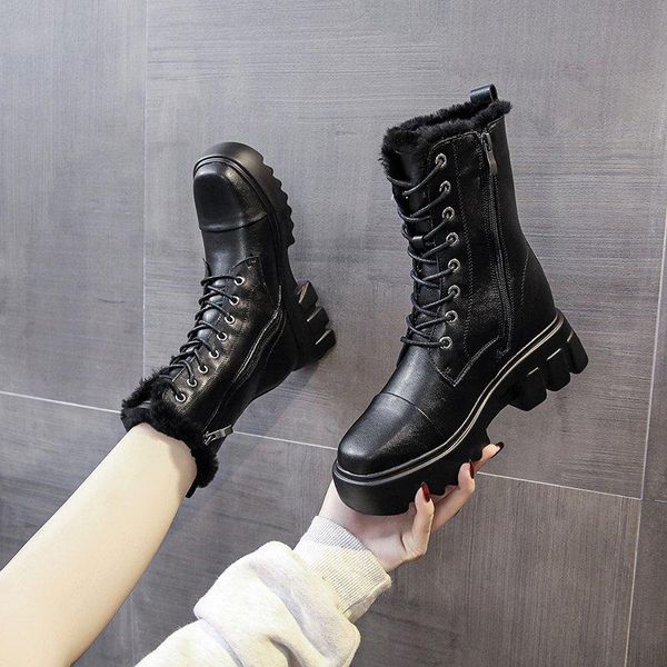 boots women's winter shoe 2021 leather ladies short plush warm non-slip student ankle platform, Black
boots women's winter shoe 2021 leather ladies short plush warm non-slip student ankle platform, Black