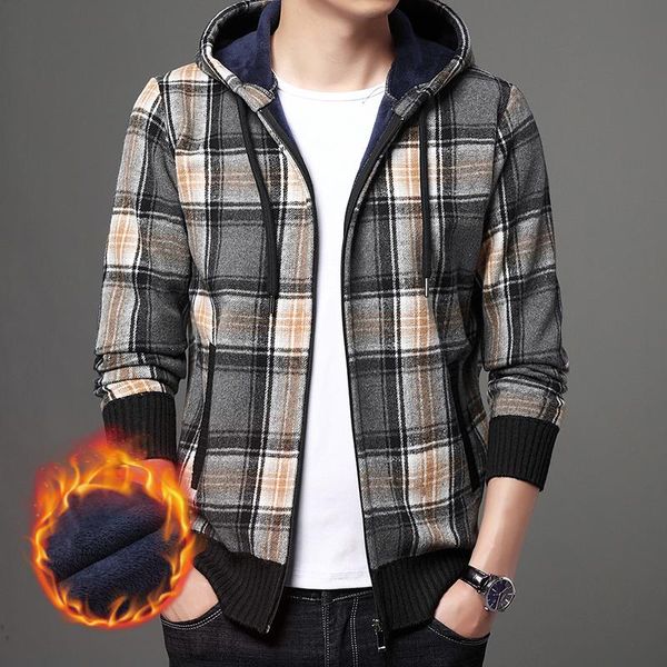 men's jackets brand design men plaid autum winter wool warm zipper hooded bomber korean streetwear casual coats j715, Black;brown
men's jackets brand design men plaid autum winter wool warm zipper hooded bomber korean streetwear casual coats j715, Black;brown
