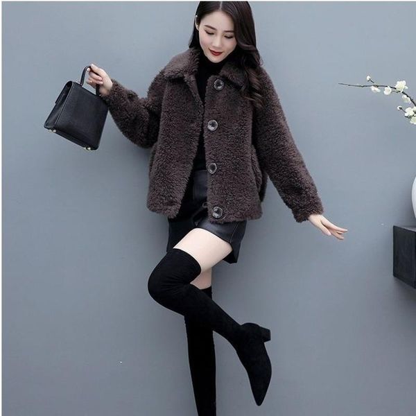 women's fur & faux women wool coat winter parka vintage outerwear short lamb long sleeve jacket jaqueta feminina casaco chaqueta mujer, Black
women's fur & faux women wool coat winter parka vintage outerwear short lamb long sleeve jacket jaqueta feminina casaco chaqueta mujer, Black