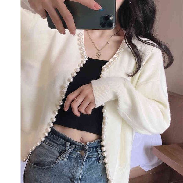 women's sweaters cardigan clothes with beads of pearl, women's sweater pearl fdic, White;black
women's sweaters cardigan clothes with beads of pearl, women's sweater pearl fdic, White;black
