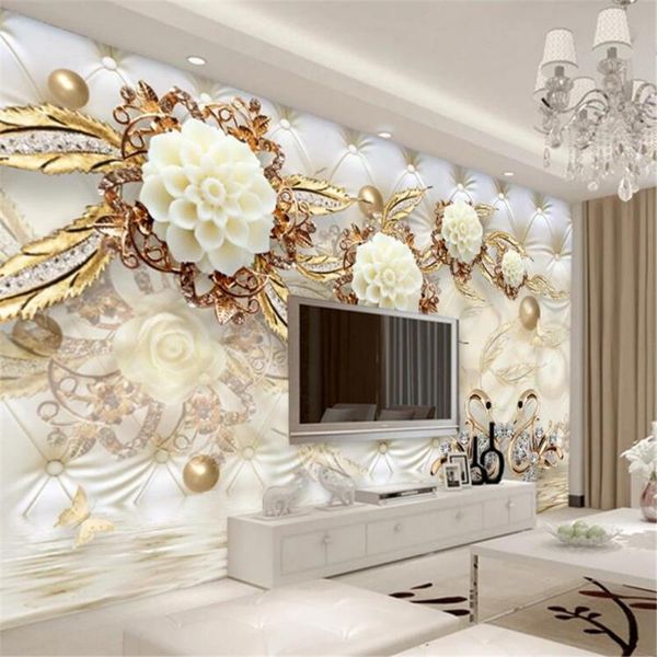 wallpapers mlofi custom personality wallpaper mural luxury golden white flower soft bag round ball jewelry tv background wall
wallpapers mlofi custom personality wallpaper mural luxury golden white flower soft bag round ball jewelry tv background wall