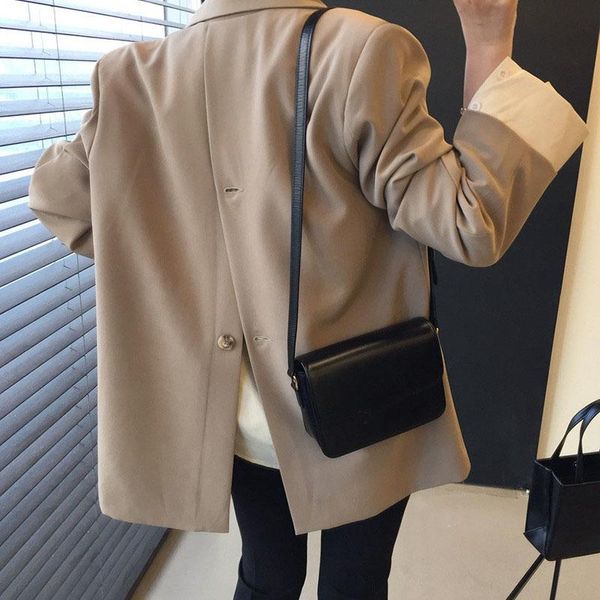 women's suits & blazers korea 2021 autumn fashion back split button decoration women loose casual notched collar long sleeve female sui, White;black
women's suits & blazers korea 2021 autumn fashion back split button decoration women loose casual notched collar long sleeve female sui, White;black
