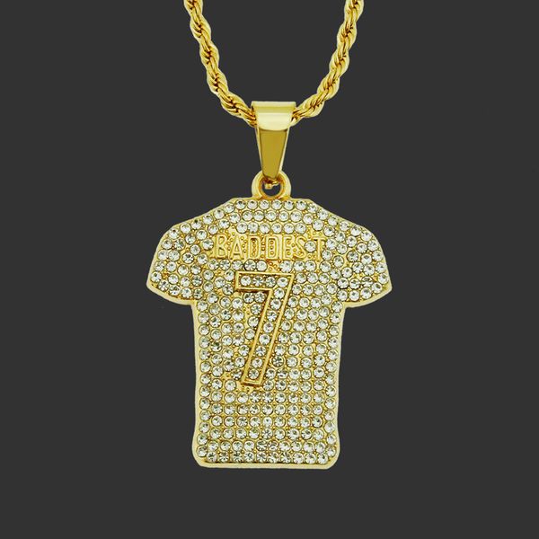 amulet neck pendants hip hop accessories men's diamond studded no. 7 jersey pendant necklace, Silver
amulet neck pendants hip hop accessories men's diamond studded no. 7 jersey pendant necklace, Silver