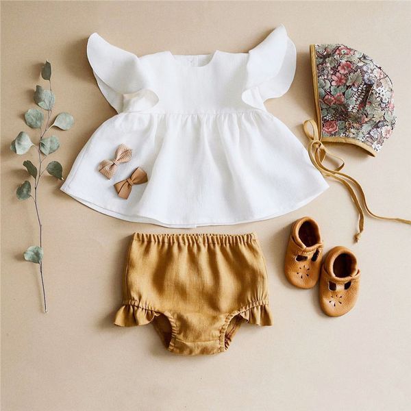 0-24m newborn toddler kdi baby girl clothes set ruffles short sleeve shorts pants summer cute plain casual cotton outfits, White
0-24m newborn toddler kdi baby girl clothes set ruffles short sleeve shorts pants summer cute plain casual cotton outfits, White