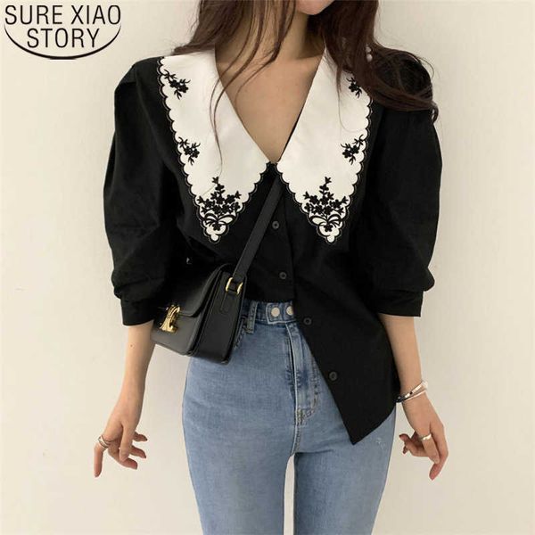 style vintage women blouse embroidery spring autumn ol korean chic loose casual women all match sweet shirts 10271 210527, White
style vintage women blouse embroidery spring autumn ol korean chic loose casual women all match sweet shirts 10271 210527, White