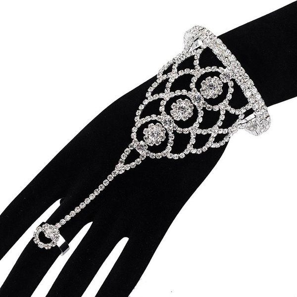 luxury crystal finger ring bracelets silver color bangles bridal wedding fashion jewelry accessories charm for women gift, Golden;silver
luxury crystal finger ring bracelets silver color bangles bridal wedding fashion jewelry accessories charm for women gift, Golden;silver