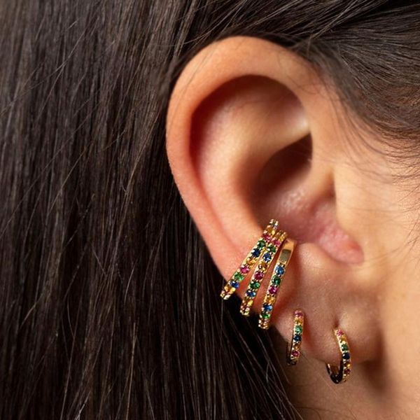 hoop & huggie 2021 3 sizes multi color cubic zirconia round earrings continuous stone cartilage hoops dainty, Golden;silver
hoop & huggie 2021 3 sizes multi color cubic zirconia round earrings continuous stone cartilage hoops dainty, Golden;silver