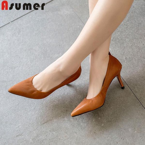 asumer 2021 new genuine leather shoes women pointed toe shallow pumps shoes women high heels dress office, Black
asumer 2021 new genuine leather shoes women pointed toe shallow pumps shoes women high heels dress office, Black