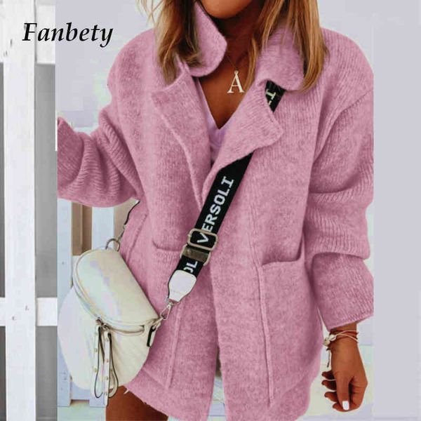 women's jackets elegant solid turn-down collar women knitted sweater autumn winter long sleeve pockets cardigan casual loose f, Black;brown
women's jackets elegant solid turn-down collar women knitted sweater autumn winter long sleeve pockets cardigan casual loose f, Black;brown