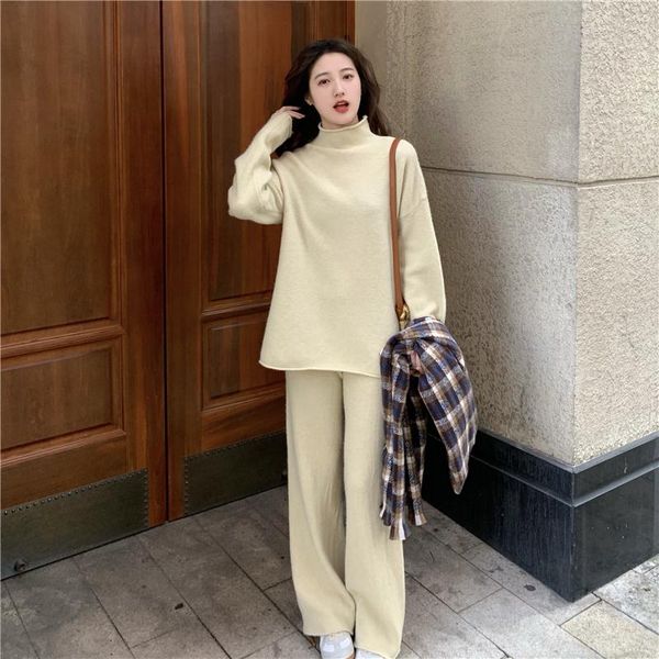two-piece casual sweater 2021 autumn new loose pullover sweater with wide leg pants slim suit women, White
two-piece casual sweater 2021 autumn new loose pullover sweater with wide leg pants slim suit women, White